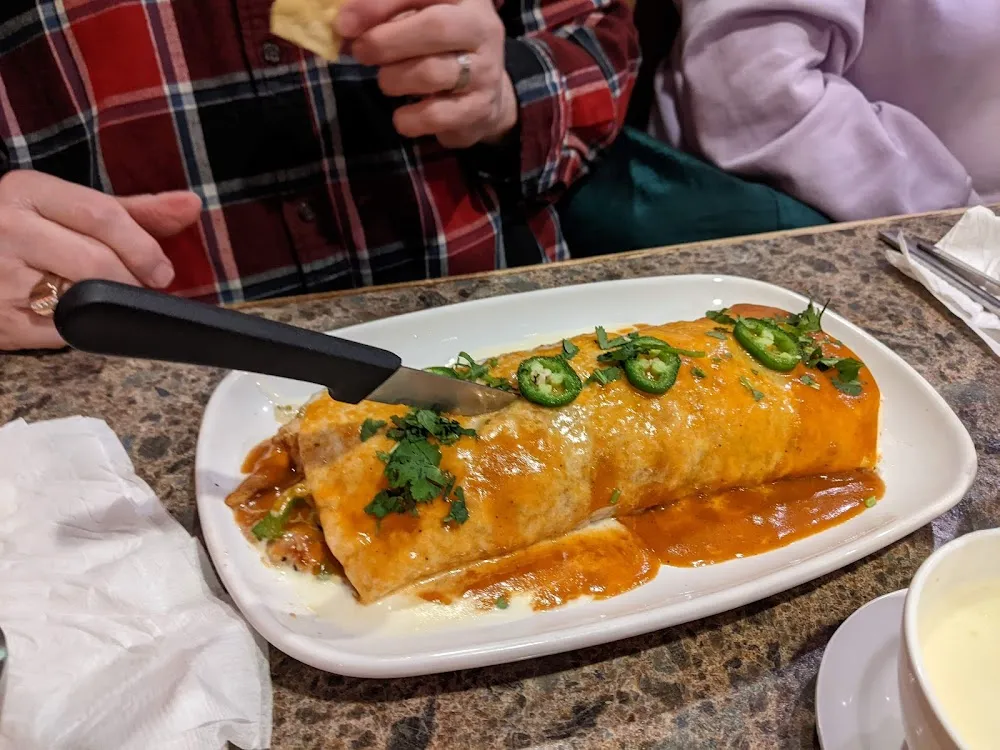 One Burrito One Enchilada and One Chile Relleno